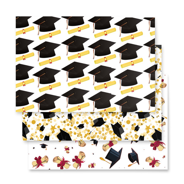 Make your graduation gifts stand out with our elegant Graduation Cap and Scroll Wrapping Paper. This high-quality wrapping paper is the perfect way to add a touch of sophistication and celebration to your graduation presents. Whether it's for a high school, college, or even kindergarten graduate, this design is sure to impress.