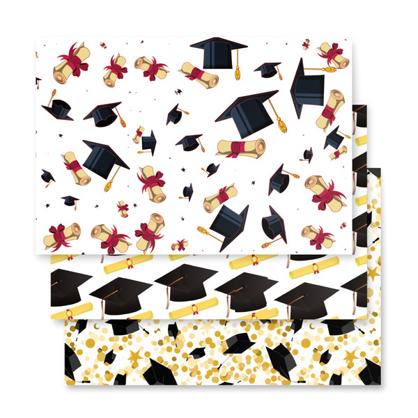 Make your graduation gifts stand out with our elegant Graduation Cap and Scroll Wrapping Paper. This high-quality wrapping paper is the perfect way to add a touch of sophistication and celebration to your graduation presents. Whether it's for a high school, college, or even kindergarten graduate, this design is sure to impress.