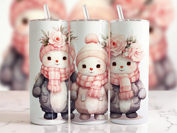 Vintage Pink Holiday & Winter 20 oz Tumblers — multiple seasonal designs