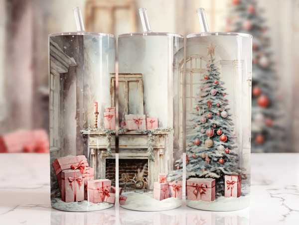 Vintage Pink Holiday & Winter 20 oz Tumblers — multiple seasonal designs