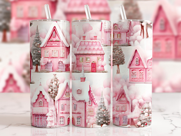 Vintage Pink Holiday & Winter 20 oz Tumblers — multiple seasonal designs