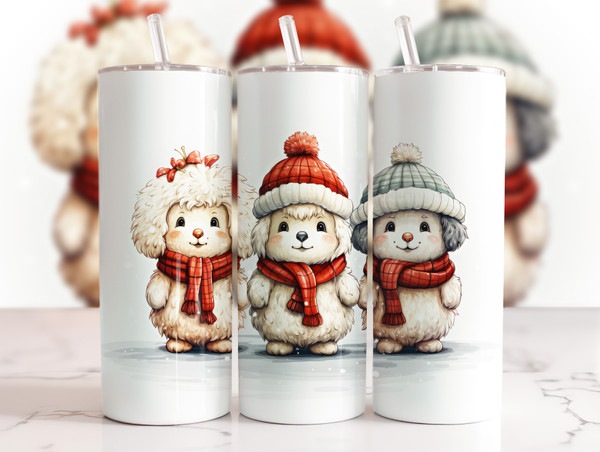 Vintage Red Holiday & Winter 20 oz Tumblers — multiple seasonal designs