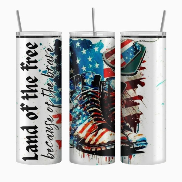 Photos showcase the Rebel Americana Tumblers collection featuring high-resolution full wrap artwork on 20oz skinny stainless steel tumblers. Designs include patriotic Americana themes, rustic textures, freedom-inspired graphics, outdoor lifestyle artwork, edgy rebel aesthetics, and bold statement imagery. Images display multiple tumbler angles, close-up design details, and realistic product mockups to highlight the vibrant sublimation print quality, insulated stainless steel finish, and overall Americana-inspired style.