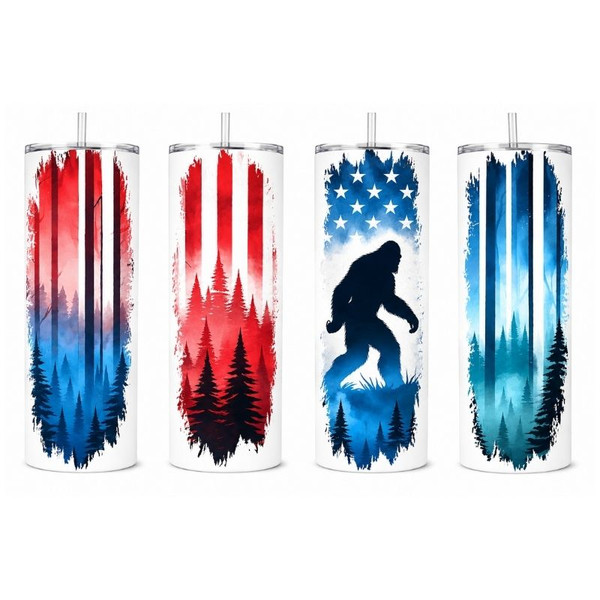 Photos showcase the Rebel Americana Tumblers collection featuring high-resolution full wrap artwork on 20oz skinny stainless steel tumblers. Designs include patriotic Americana themes, rustic textures, freedom-inspired graphics, outdoor lifestyle artwork, edgy rebel aesthetics, and bold statement imagery. Images display multiple tumbler angles, close-up design details, and realistic product mockups to highlight the vibrant sublimation print quality, insulated stainless steel finish, and overall Americana-inspired style.