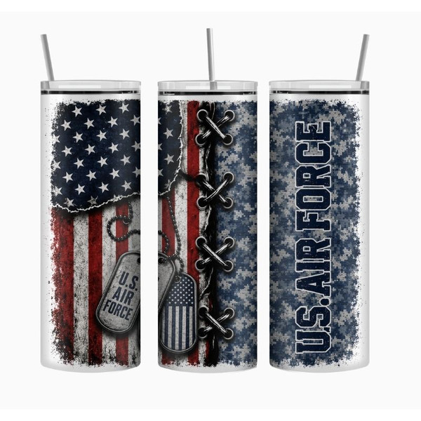 Photos showcase the American Heroes Tumblers collection featuring high-resolution patriotic artwork on 20oz skinny stainless steel tumblers. Designs include Americana themes, distressed American flag graphics, military-inspired styling, freedom-focused artwork, rustic patriotic textures, aviation-inspired visuals, and bold red white and blue aesthetics. Product photos display multiple tumbler angles, detailed close-up artwork views, realistic lifestyle mockups, and vibrant sublimation print quality highlighting the insulated stainless steel finish.