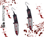 Introducing the fifth in our unique and striking "Crimson Edge" Earrings, designed to make a bold statement and leave a lasting impression. These earrings are inspired by the captivating allure of bloody knives, translating their edgy appeal into a stunning fashion accessory. While these earrings evoke a certain edginess, it's important to note that they are purely designed for aesthetic purposes and do not pose any harm. They provide a captivating and slightly rebellious touch to any outfit, allowing you to express your individuality and make a statement with your fashion choices. Embrace the unconventional and let your fashion sense speak volumes with these captivating and unique accessories. Order yours today!!