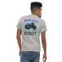 The striking motorcycle design  brings the air of excitement to this comfortable unisex T-shirt.  Get ready to mix comfort and adventure with this unique unisex design.  The image of a motorcycle on the back of this T-shirt with the slogan "Beat the Street" implies the acceptance of open road excitement by the wearer. The striking motorcycle design  brings the air of excitement to this comfortable unisex T-shirt.  Get ready to mix comfort and adventure with this unique unisex design.  The image of a motorcycle on the back of this T-shirt with the slogan "Beat the Street" implies the acceptance of open road excitement by the wearer.