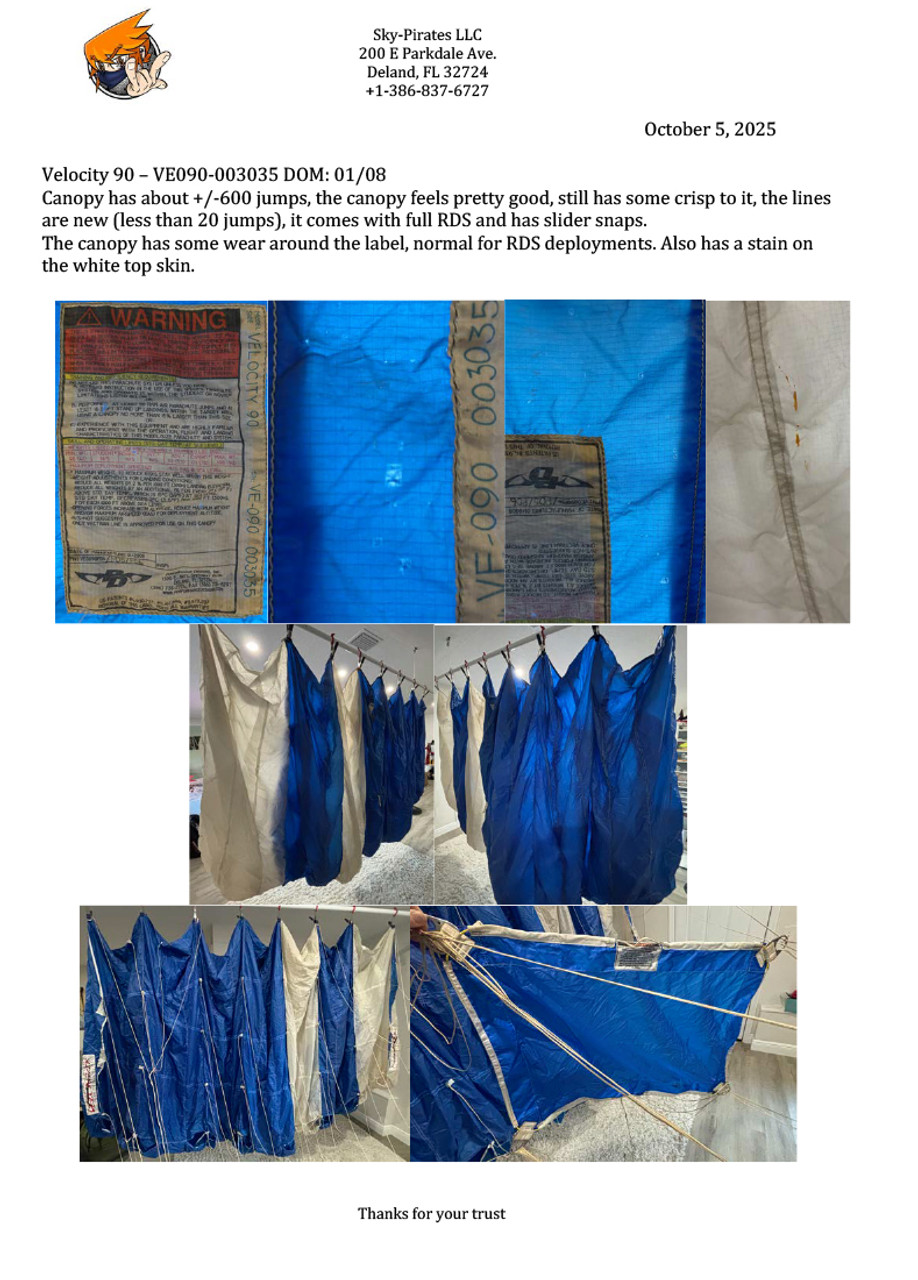 Velocity 90	– VE 090-003035 DOM:	01/08