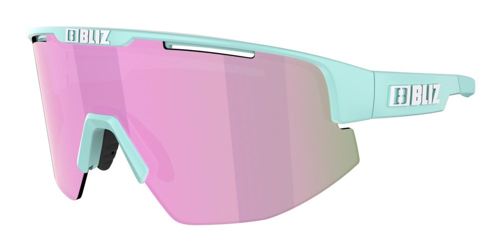 Bliz Occhiali Sportivi Matrix Small – Bianco Opaco/corallo, Lenti Specchio Blu, Per Ciclismo E Sci, Con Hydro Lens Tech - 4