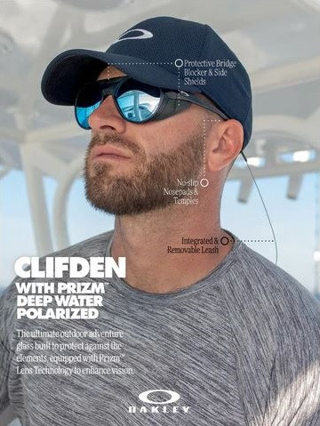 Oakley Clifden Prizm Deep Water Polarised Sunglasses For Sport