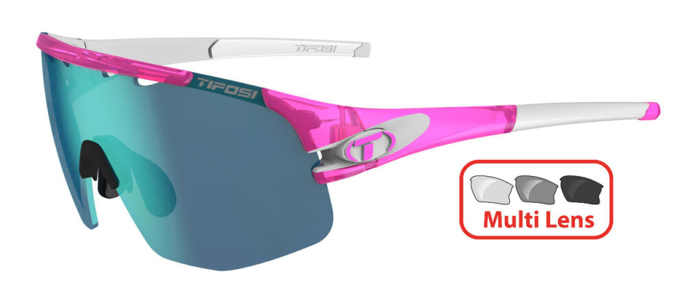Tifosi Sledge Lite (Crystal Pink) 3 Lens Set - Sunglasses For Sport