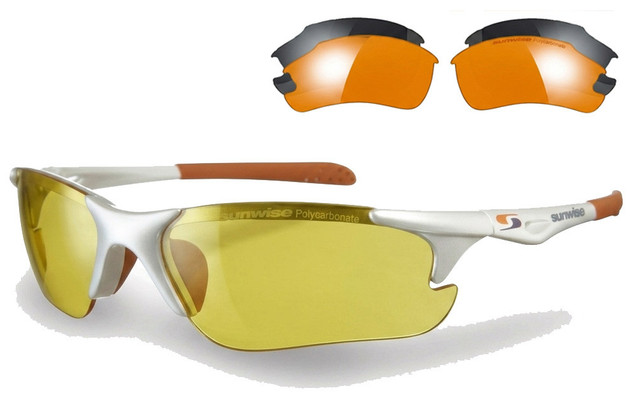 Twister Tennis Sunglasses with Interchangeable Lenses - White