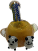 6" PANDA GLASS HAND PIPE ASST. COLORS