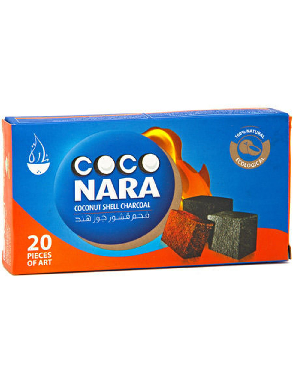 CHARCOAL COCO NARA COCONUT SHELL 20 FLAT PCS/BOX