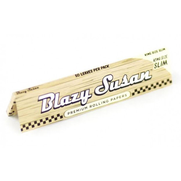  BLAZY SUSAN UNBLEACHED KING SIZE SLIM ROLLING PAPER 50PK 