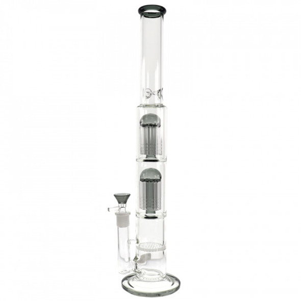  18 IN TRIPLE CHAMBER HONEY COMB 8 ARM TREE PERC GLASS WATER PIPE 