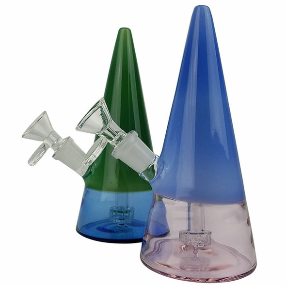  7" Dunce Cone - 2 Color Showerhead Water Pipe - with 14M Bowl & 4mm Banger (MSRP $85.00) 