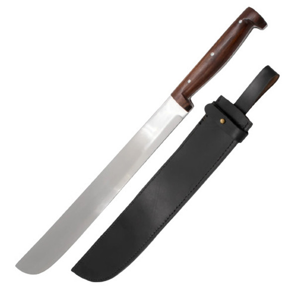  FULL TANG MACHETE W/ LEATHER SHEATH 