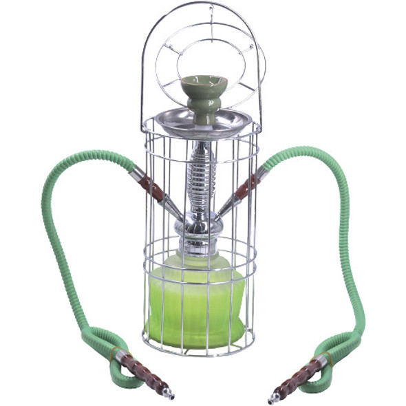  SMALL 2-HOSE HOOKAH W/ CARRYING CAGE 