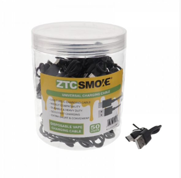 ZTC SMOKE USB TYPE-C CHARGING CABLE 50CT JAR