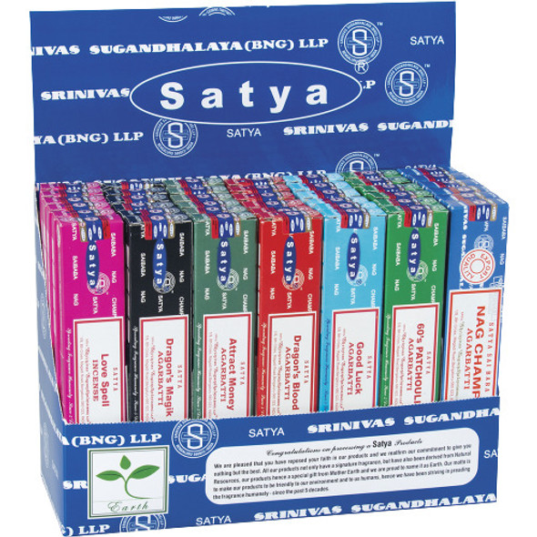  42PK ASSORTED SATA SAI BABA COLLECTION INCENSE PRE-PACK DISPLAY 