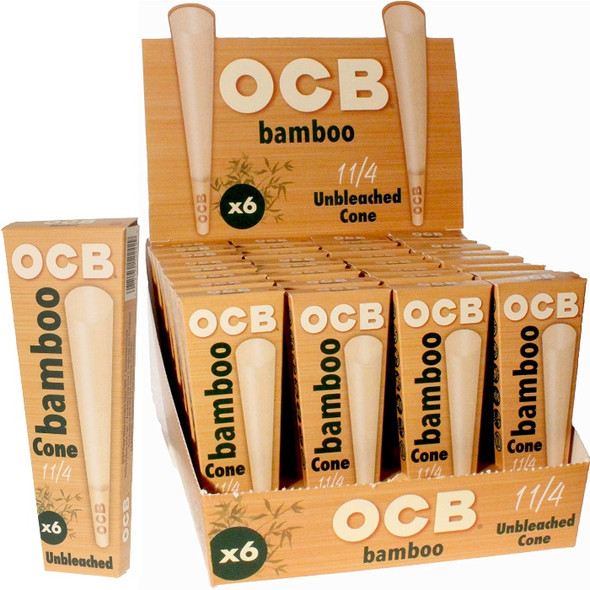 OCB BAMBOO UNBLEACHED CONES 32 PACK DISPLAY