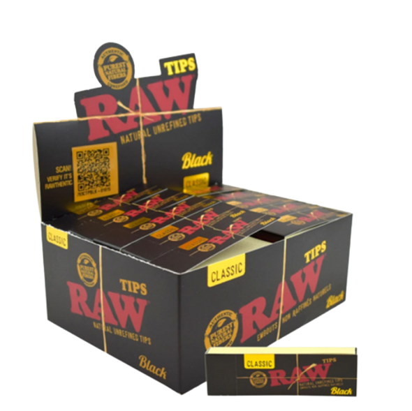 RAW CLASSIC BLACK TIPS 50CT/50PK