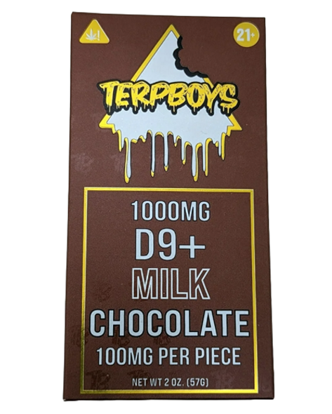 TERPBOYS D9+ CHOCOLATE BAR 1000MG/10CT/PK