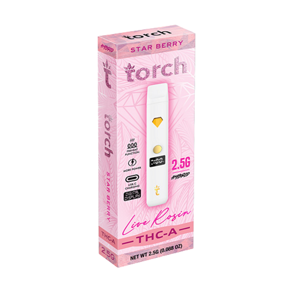 TORCH THC-A 2.5G DISPOSABLE LIVE ROSIN 5CT/DISPLAY
