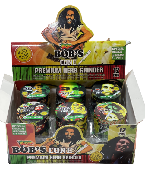 BOB'S CONE PREMIUM HERB GRINDER DISPLAY ASST. DESIGNS