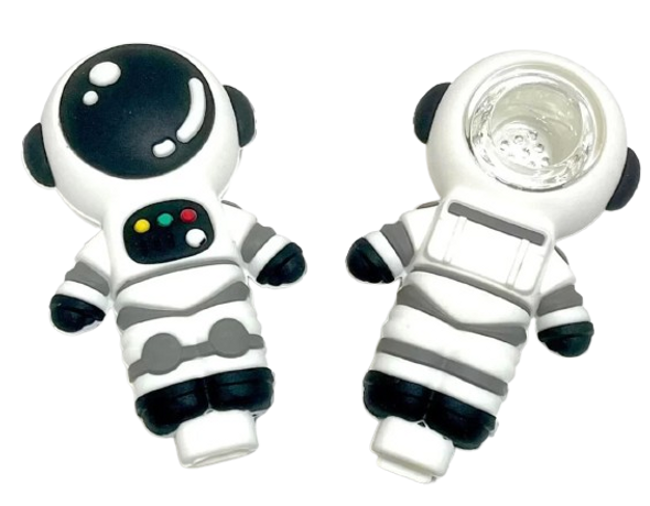 3" SILICONE ASTRONAUT HAND PIPE - ASST. COLORS