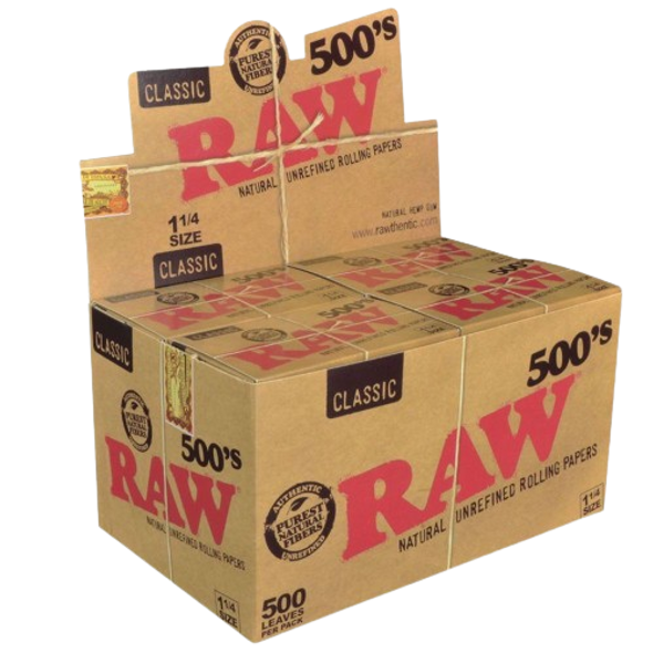 RAW CLASSIC NATURAL 1-1/4 ROLLING PAPER 500's/20PK