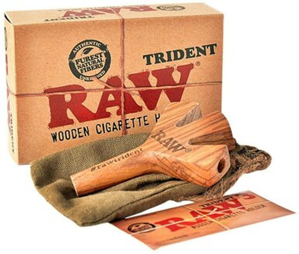 RAW TRIDENT WOODEN CIG HOLDER