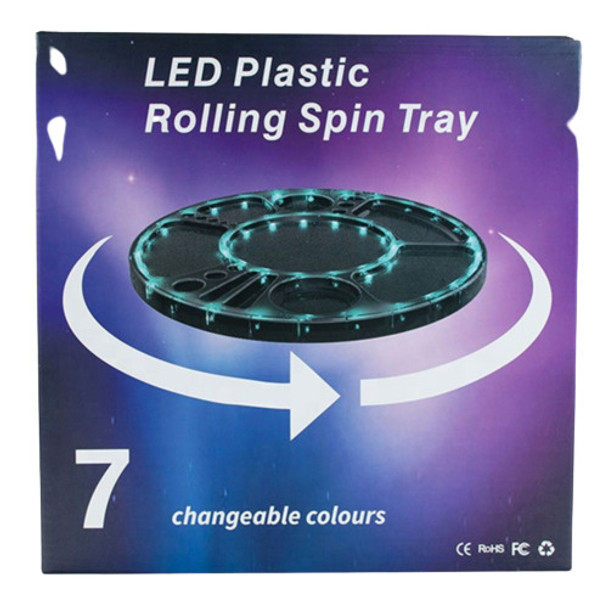  ASST. LED PLASTIC ROLLING SPIN TRAY 