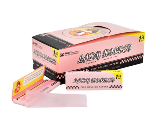  Lady Hornet Pink 1 1/4 Rolling Papers Disp. 50ct./pk - 50pk/box 