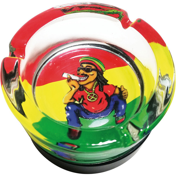  FUJIMA 6 CT. ASST. LED LIGHT JAMAICAN /RASTA DESIGN ASH TRAY 