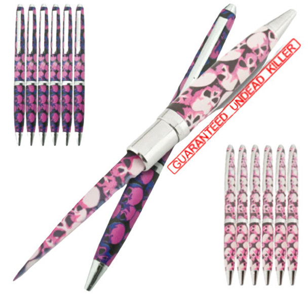  12 PC UNDEAD APOCALYPSE BALLPOINT PEN KNIVES 