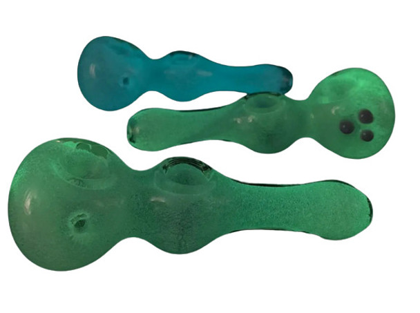  5" GLOW IN THE DARK DOUBLE DOWL HAND PIPE 