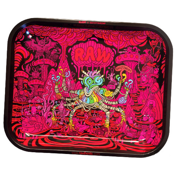  RAW LARGE METAL ROLLING TRAY - 3 GHOST SHRIMP 