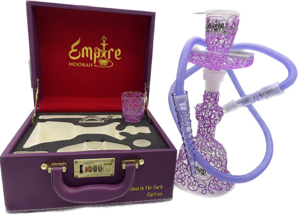  EMPIRE 13.5" HOOKAH GLOW IN THE DARK EDITION SINGLE HOSE 