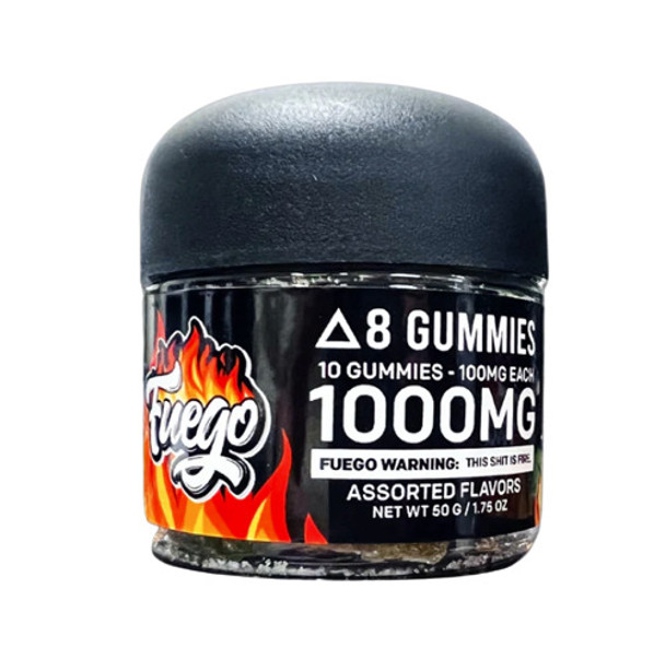  FUEGO DELTA 8 GUMMIES 1000MG (10PC/100MG) - ASST. FLAVORS 