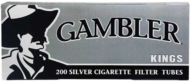 GAMBLER SILVER CIGARETTE TUBES 200CT. | 5 CARTONS/PK 