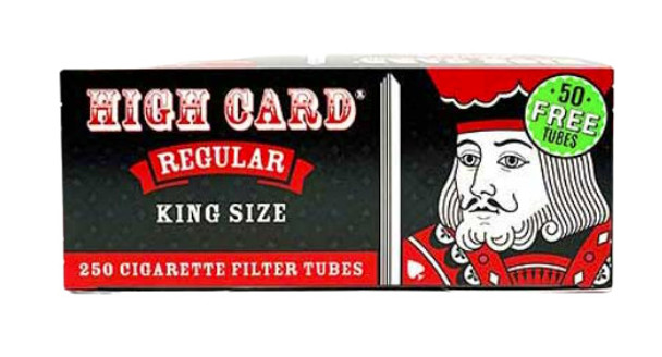  HIGH CARD REGULAR CIGARETTE TUBES 250CT. | 4 CARTONS/PK 