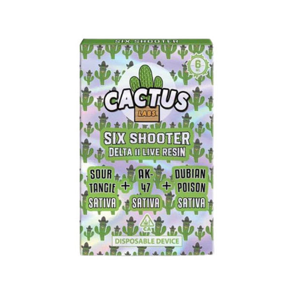  CACTUS LABS "SIX SHOOTER" 6ML LIVE RESIN DELTA 11 DISPOSABLE 5CT/PK 