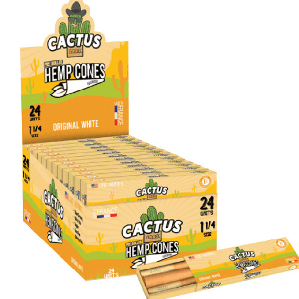  CACTUS LABS KING SIZE PRE ROLLED HEMP CONES 3CT/24PK DISPLAY 