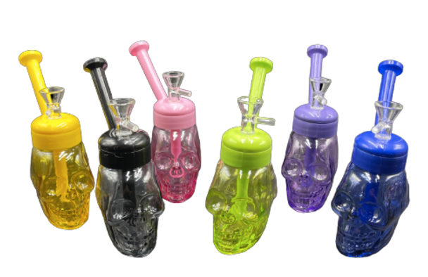 4" DOUBLE SIDED SKULL WATER PIPE W/ 14MM BOWL