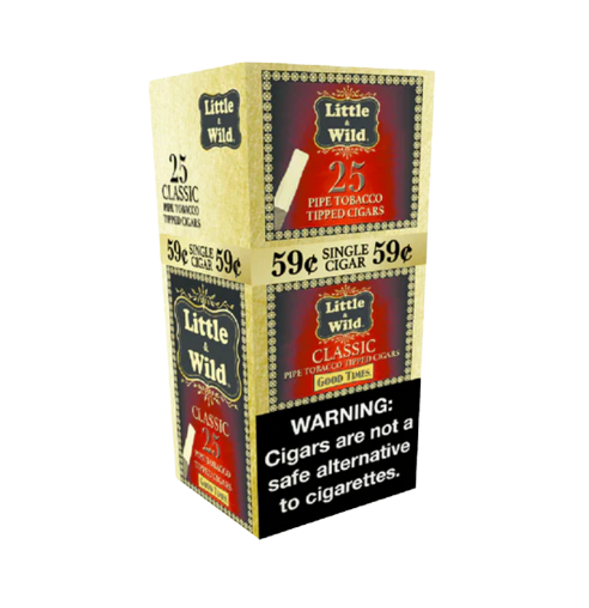 GOOD TIMES LITTLE & WILD PIPE TOBACCO TIPPED CIGARS 25CT/PK (PRE-PRICED $0.59)