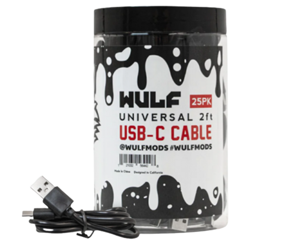 WULF USB TYPE-C 2FT CHARGING CABLE 25CT/PK