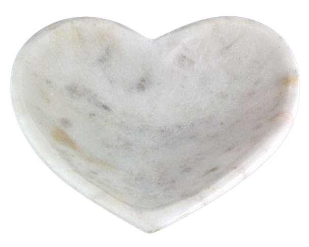 HEART SHAPED WHITE MARBLE BOWL BURNER [5" DIAMETER]