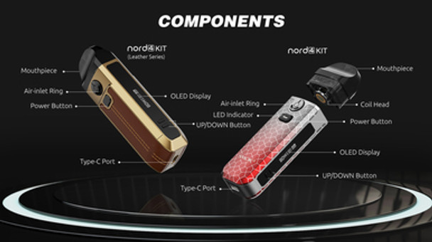 SMOK Nord 4 80W 2000mAh Pod System Starter Kit With 2 x 4.5ML Refillable RPM Pods (MSRP $50.00)